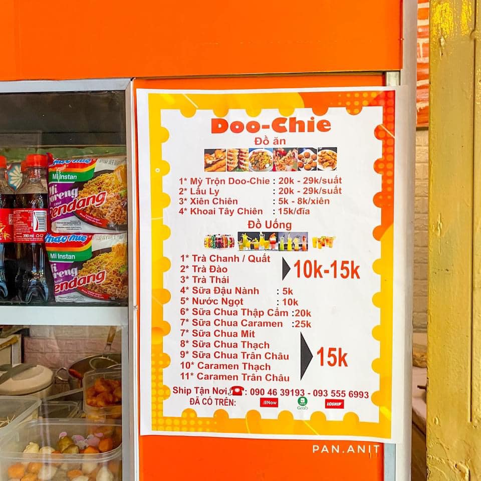 menu tại Lẩu Cốc Doo-chie
