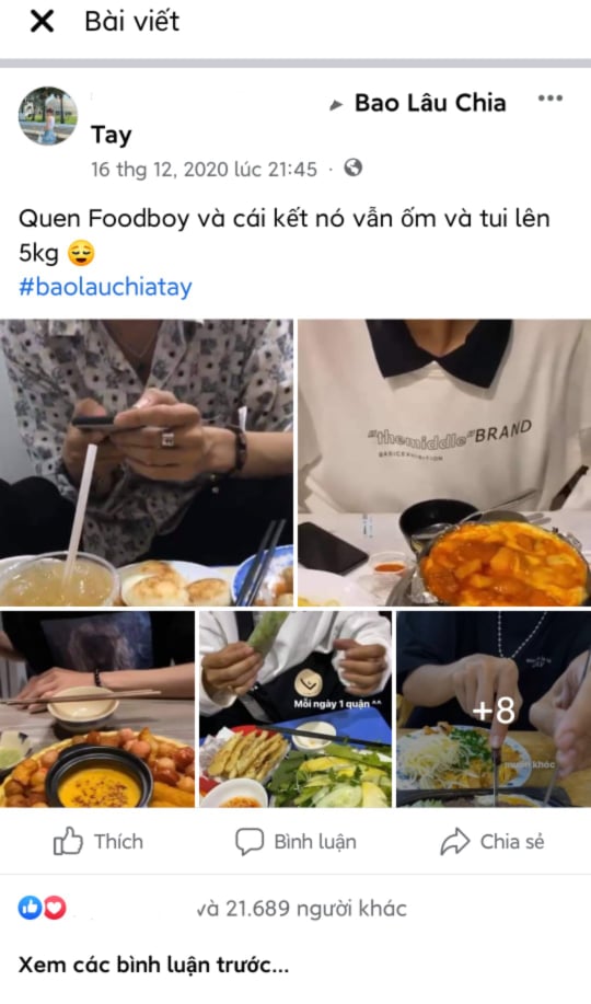 bài đăng về food boy