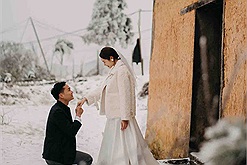 Đỉnh cao của săn tuyết là đây: Tranh thủ Y Tý tuyết rơi trắng trời "làm ngay" một bộ ảnh cưới để đời