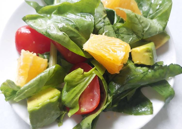 salad rau bina trái cây