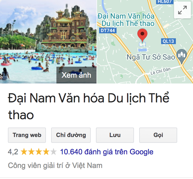 lượt đánh giá của Khu du lịch Đại Nam trên Google