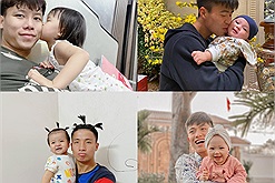 Dàn nam thần tuyển Việt Nam nhập vai bố bỉm sữa cực ngọt: trên sân là "cá mập", ở nhà cũng chỉ là "cá con" thôi