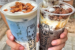 Coco Nama Tea Bar - quán đồ uống ngon vừa đến Hà Nội đã hot hit với món trà sữa bóng đêm và trà sữa đậu biếc có 1-0-2 