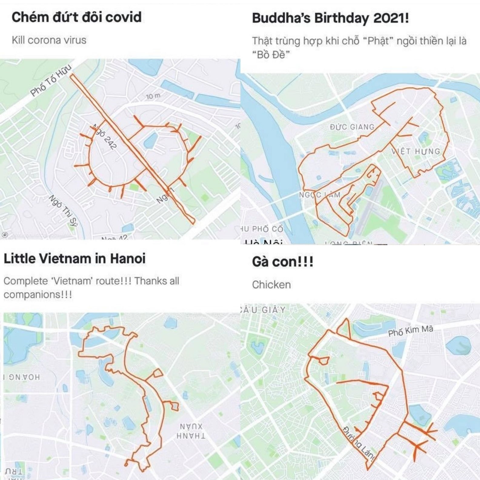 Chạy bộ vẽ hình mèo trên bản đồ Hà Nội để chào đón năm 2023