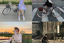 Sao Việt thi nhau chạy xe đạp vòng quanh Sài Gòn, tiện thể mặc đẹp để chụp hình check in