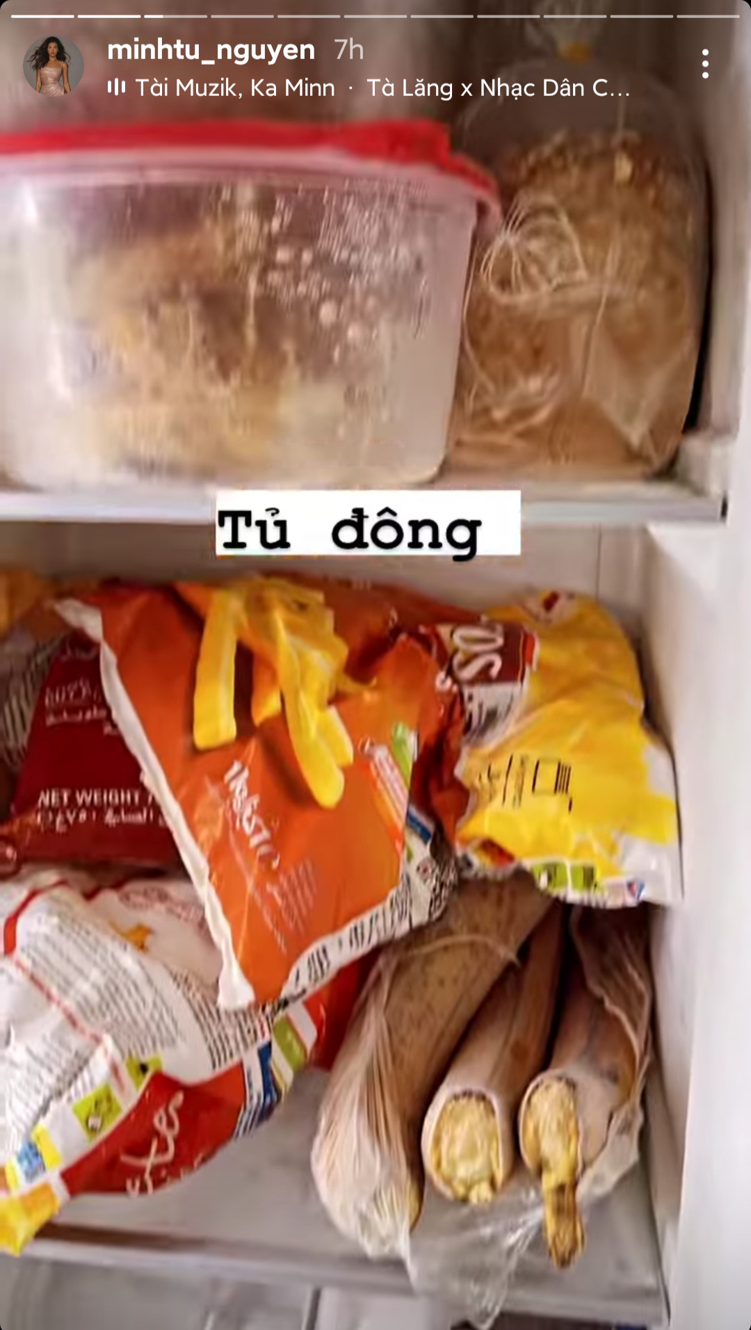 tủ lạnh của Minh Tú trong mùa dịch