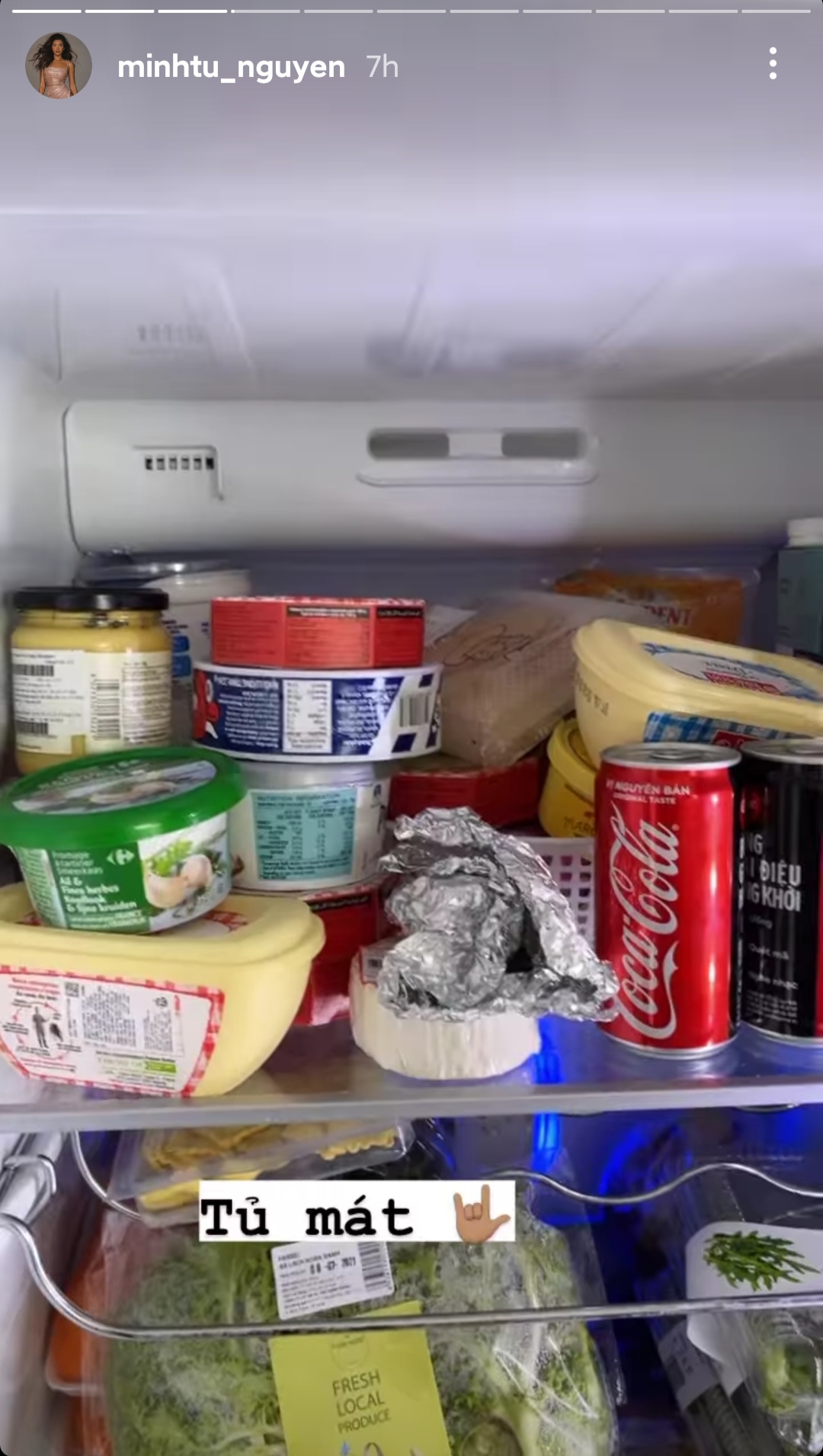 tủ lạnh của Minh Tú trong mùa dịch