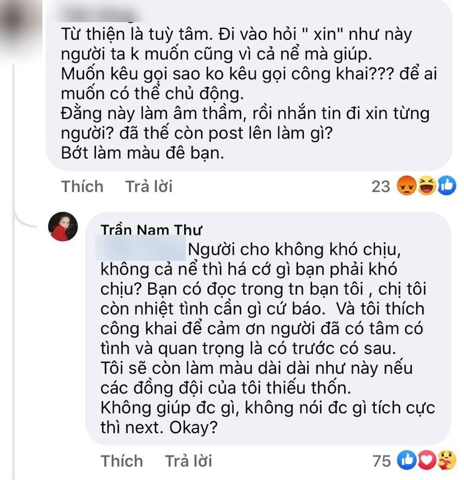 Bị coi là đi 'xin xỏ', đi tình nguyện 'làm màu', Nam Thư có màn đáp cực kỳ thuyết phục