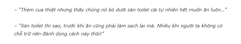 anh chàng tích trữ cua mùa dịch trong sàn toilet