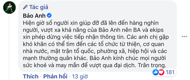 Bảo Anh thông báo ngừng tiếp nhận thông tin xin giúp đỡ của người dân vì đã vượt xa khả năng