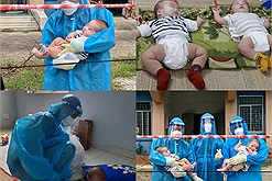 Hai em bé sơ sinh bị bỏ rơi lại dương tính với covid được các y bác sĩ, tình nguyện viên che chở, chăm sóc tận tình