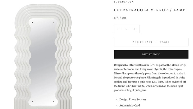 chiếc gương Ultrafragola vô cùng đắt đỏ 