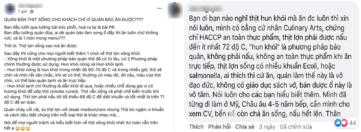 Bánh mì nhân thịt sống mà chủ quán vẫn tự tin khoe bị dân mạng đưa ra nhiều ý kiến trái chiều