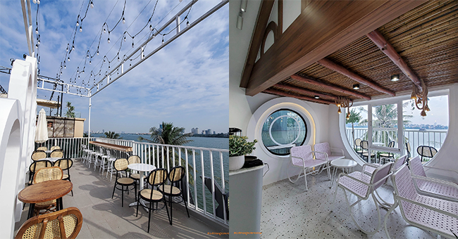 View ban công và view sân thượng xịn xò xen lẫn cả màu xanh không khác gì du lịch Phú Quốc 