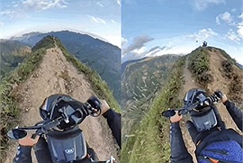 Thanh niên bị CĐM chỉ trích vì coi thường tính mạng khi chạy xe máy ở địa hình cực kỳ nguy hiểm trên mỏm núi Tà Xùa (Sơn La)
