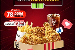 Thèm ăn gà rán KFC thì phải nhanh hóng "Ưu đãi nhân đôi, niềm vui gấp bội"
