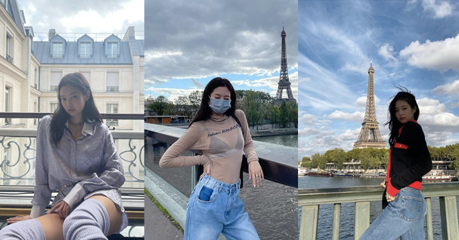 Outfit daily của jennie tại paris 