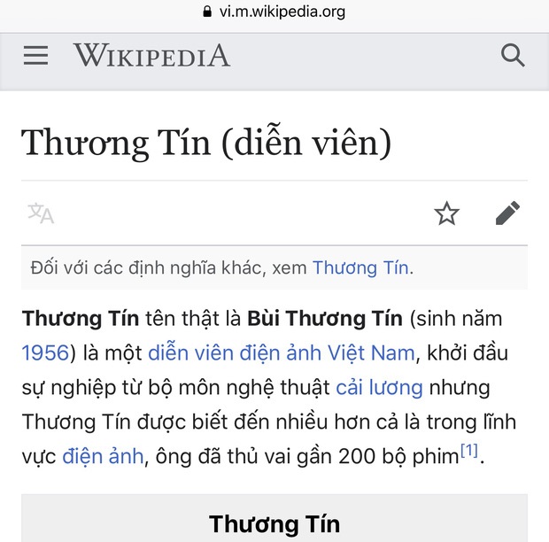 Thông tin của nghệ sĩ Thương Tín bị thay đổi "rất gắt" trên Wikipedia do liên tục quay lưng với người giúp đỡ mình 