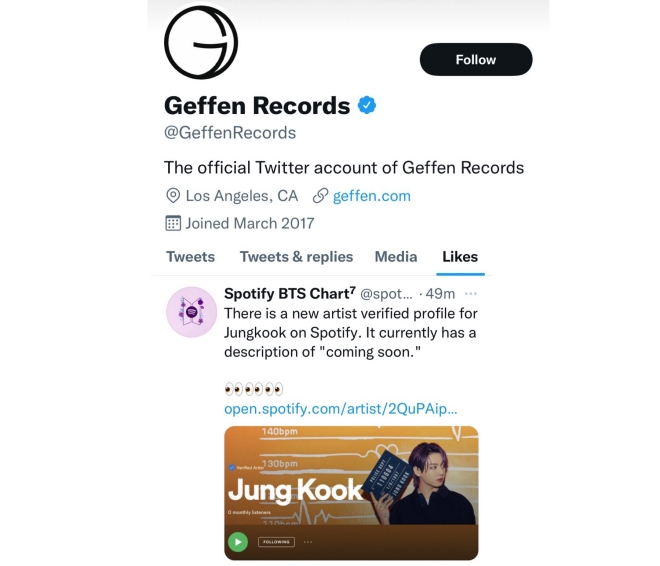 Geffen Records – hãng chuyên phụ trách các hoạt động quảng bá của BTS tại Mỹ