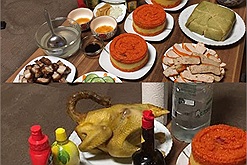 Hết hồn với dáng vẻ độc nhất vô nhị của con gà trên mâm cúng ngày Tết