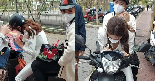 Đẳng cấp thân thiện như hoa hậu Thuỳ Tiên: chạy show bằng xe máy 