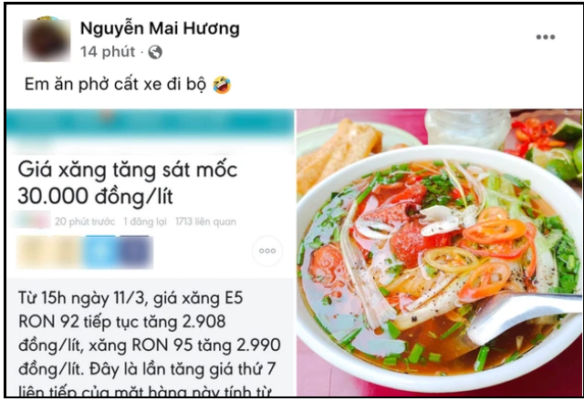 giá xăng chạm mốc kỉ lục bằng 1 bát phở