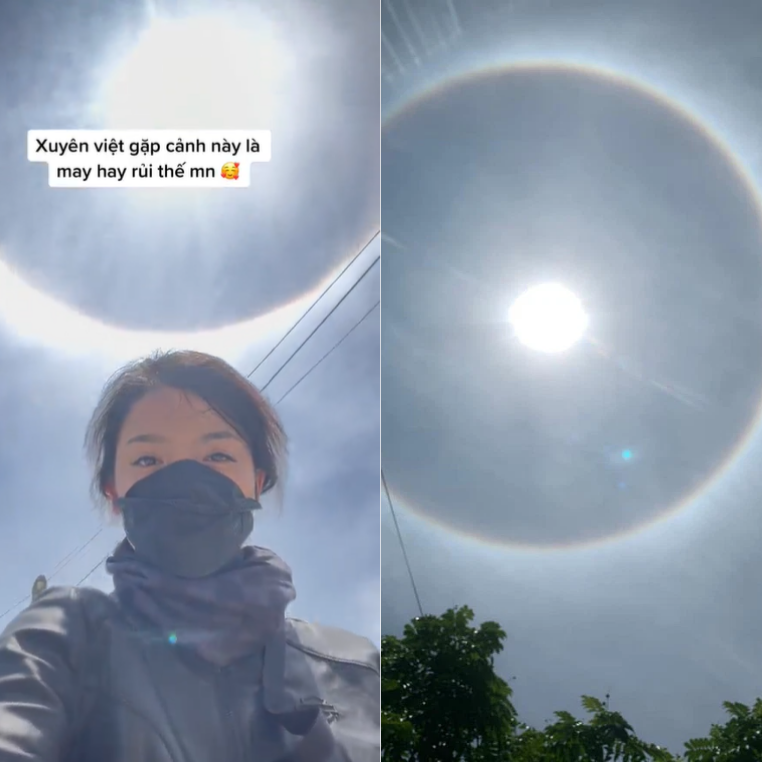Đi xuyên Việt cô gái ghi lại hình ảnh khi bắt gặp cảnh tượng lạ trên bầu trời khiến cư dân mạng vô cùng thích thú