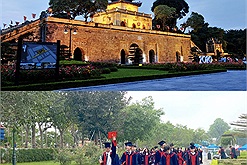 Khu trung tâm Hoàng thành Thăng Long vừa được công nhận điểm du lịch Di sản văn hóa thế giới đã tấp nập khách đến ngày cuối tuần 