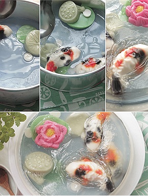 Vào bếp làm một “hồ" cá Koi phiên bản thạch rau câu dừa mát lạnh cho mùa hè 