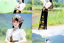 Hóa ra Hòa Minzy trông thế này khi diện đồ người Thái, xinh quá xinh giữa rừng núi Hòa Bình