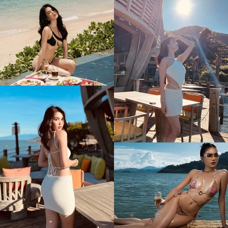 Ngọc Trinh xả ảnh check in tại resort xịn nhất Nha Trang, body đã "cháy", bikini còn "khét lẹt"