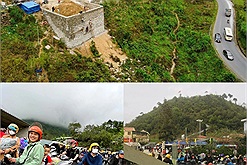 Du khách đổ xô du lịch Hà Giang khiến nhiều tuyến đường rơi vào tình trạng ùn tắc vào cuối tuần vừa qua
