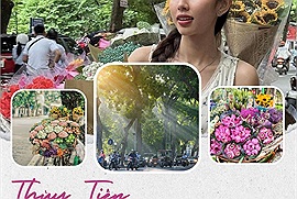 Hà Nội chớm thu sang khiến lòng người miên man, Hoa hậu Thùy Tiên tranh thủ check-in liền đường phố thủ đô