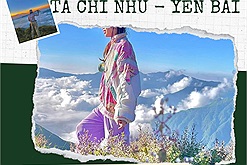 Săn mây vào mùa hoa tím Chi Pâu trên ngọn núi Tà Chì Nhù ở Yên Bái 
