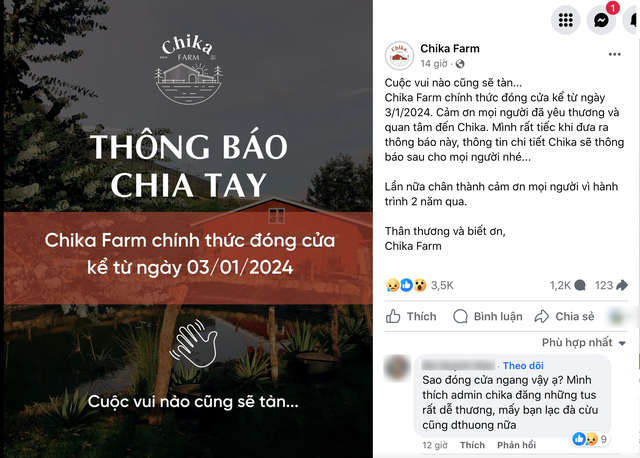 Cộng đồng mạng không ngừng xôn xao trước thông tin Chika Farm Đà Lạt đóng cửa 