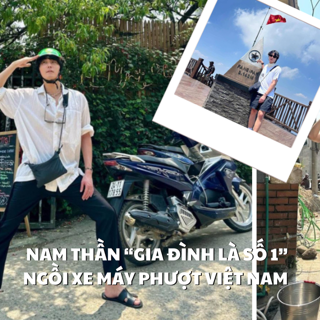 Nam thần “Gia đình là số 1” ngồi xe máy phượt Việt Nam 3 ngày liền và chỉ ăn quán vỉa hè