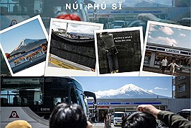 Mất đi điểm check in đẹp tại núi Phú Sĩ, du khách chọc thủng lưới chắn, bắc thang chụp ảnh