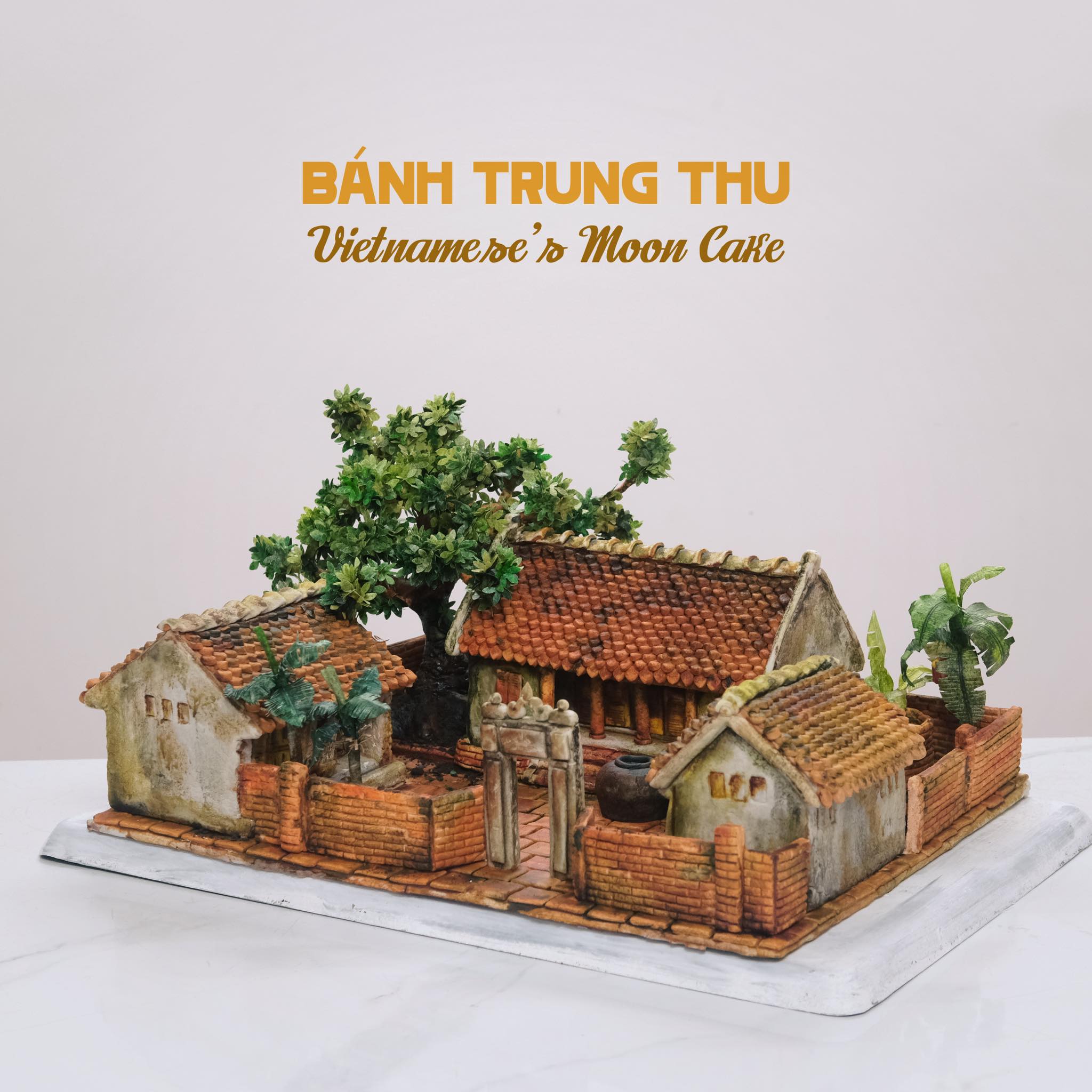 Bánh Trung thu tạo hình nhà truyền thống Bắc Bộ