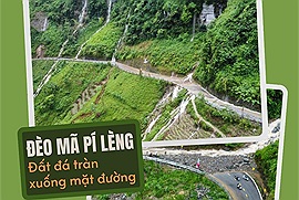 Đất đá tràn xuống mặt đường khu vực đèo Mã Pí Lèng, cộng đồng mạng cảnh báo nhau chú ý an toàn