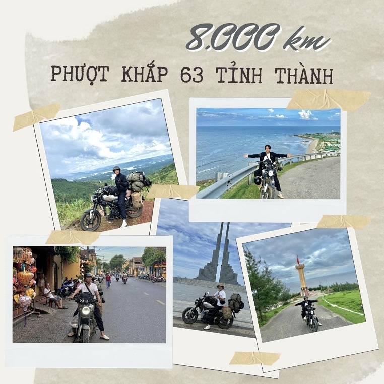 Anh chàng chạy xe 8.000 km để "hoàn thành chỉ tiêu" phượt khắp 63 tỉnh thành