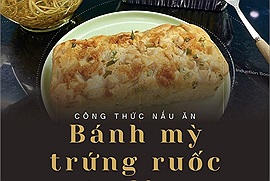 Bánh mỳ trứng ruốc tự làm tận dụng nguyên liệu gia đình sẵn có