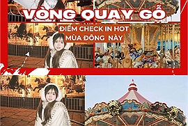 Check in vòng quay ngựa gỗ trong các khu vui chơi được giới trẻ ưa chuộng trong mùa Noel năm nay