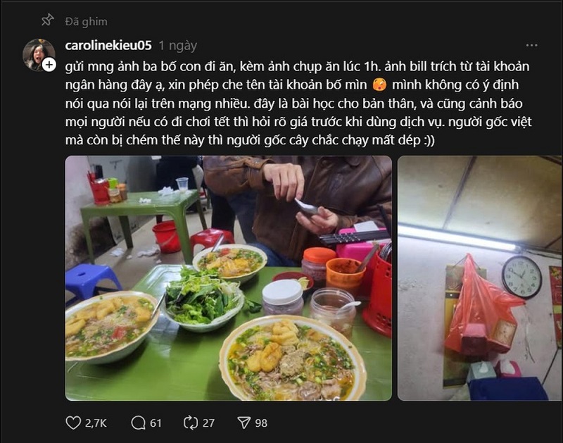 Quán bún riêu trêu đùa nói 400.000 đồng/bát bún