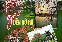 Cây hoa gạo trăm tuổi bên bờ Hồ Gươm bung nở đỏ thắm thu hút muôn người đến check in đầy cảm xúc