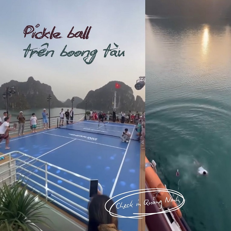 Vụ việc du khách chơi pickle ball trên boong tàu ở vịnh Hạ Long: Dân mạng bảo diễn nhưng Sở đã vào cuộc