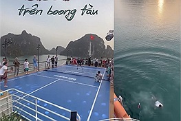 Vụ việc du khách chơi pickle ball trên boong tàu ở vịnh Hạ Long: Dân mạng bảo diễn nhưng Sở đã vào cuộc