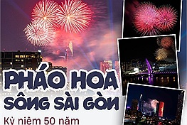 Loạt ảnh pháo hoa rực rỡ trên sông Sài Gòn kỷ niệm 50 năm Giải phóng miền Nam - Thống nhất đất nước từ các thành viên Check in Vietnam