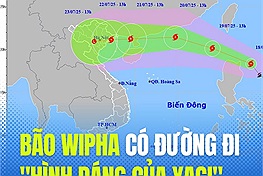 Bão Wipha sắp gây mưa to ở phía Bắc và có đường đi "hình dáng của Yagi"