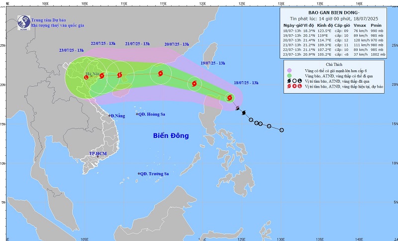 Bão Wipha sắp gây mưa to