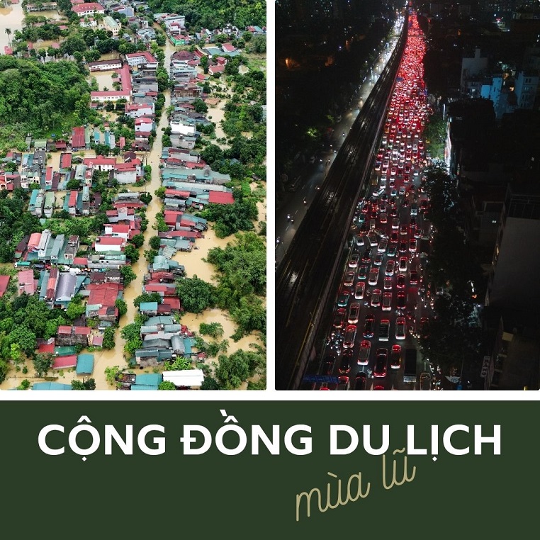 Cộng đồng du lịch "lăn lộn" trong mùa lũ lụt ở miền Bắc và miền Trung